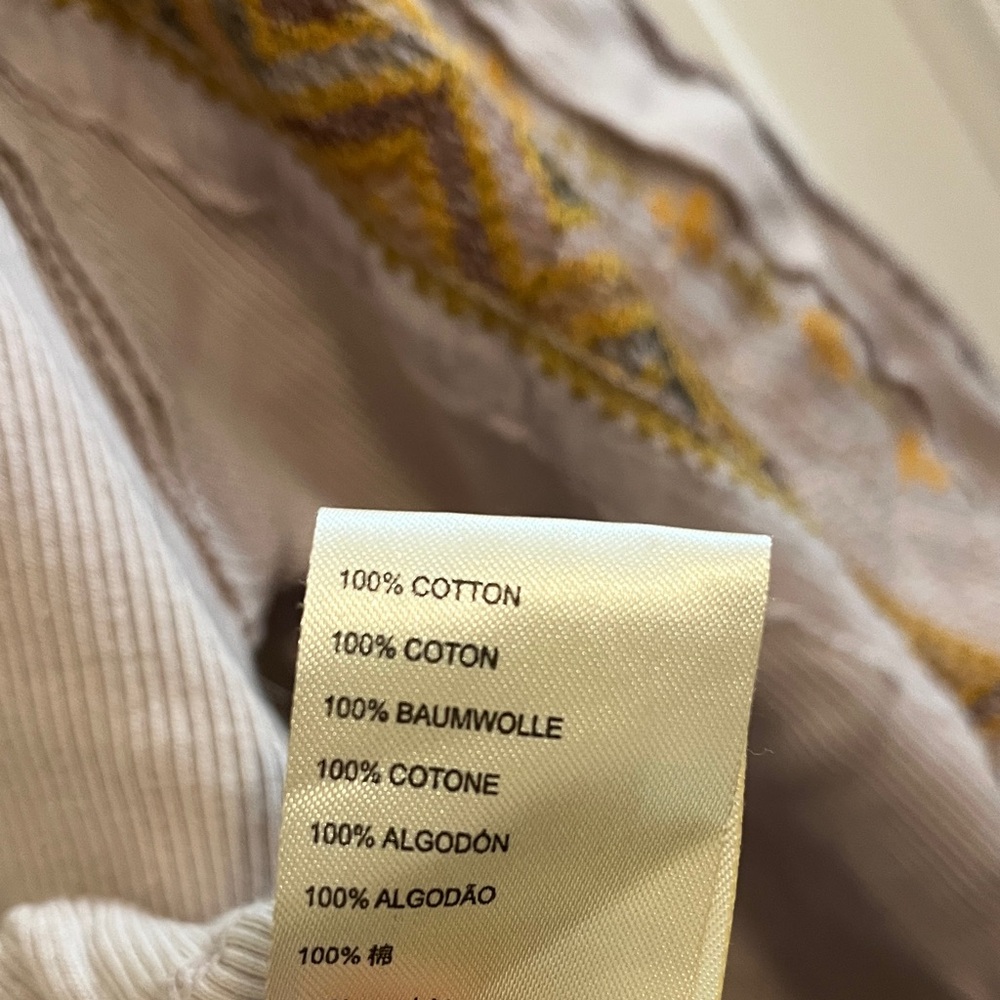 Free People Cross Country Top in Sand Size Medium Boho Cropped Long Sleeve - Picture 12 of 14